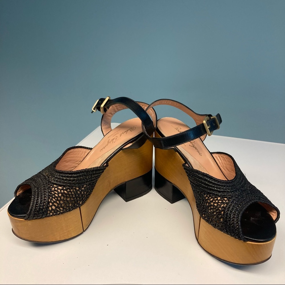Robert Clergerie Black and Brown Platform Sandals